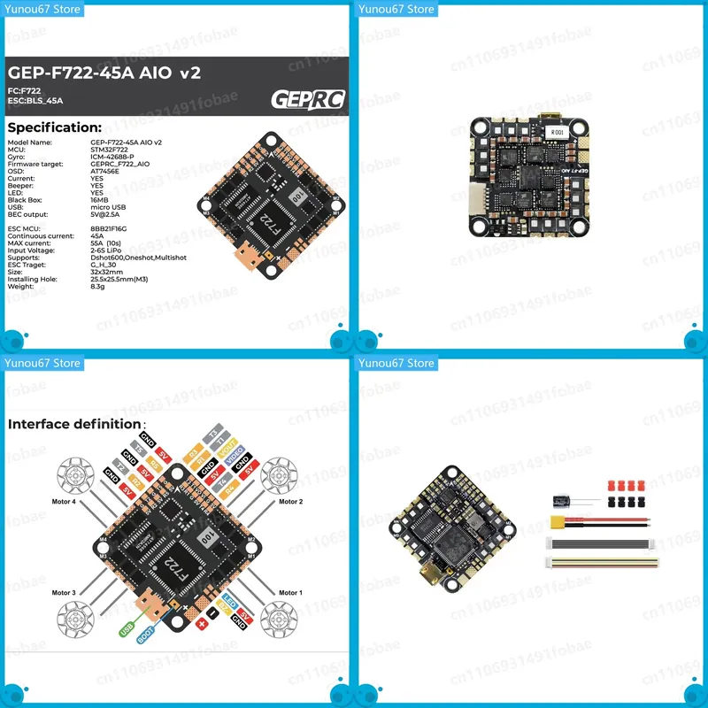 For GEPRC GEP-F722-45A AIO V2  - đánh giá và giá Drone Racing Esc